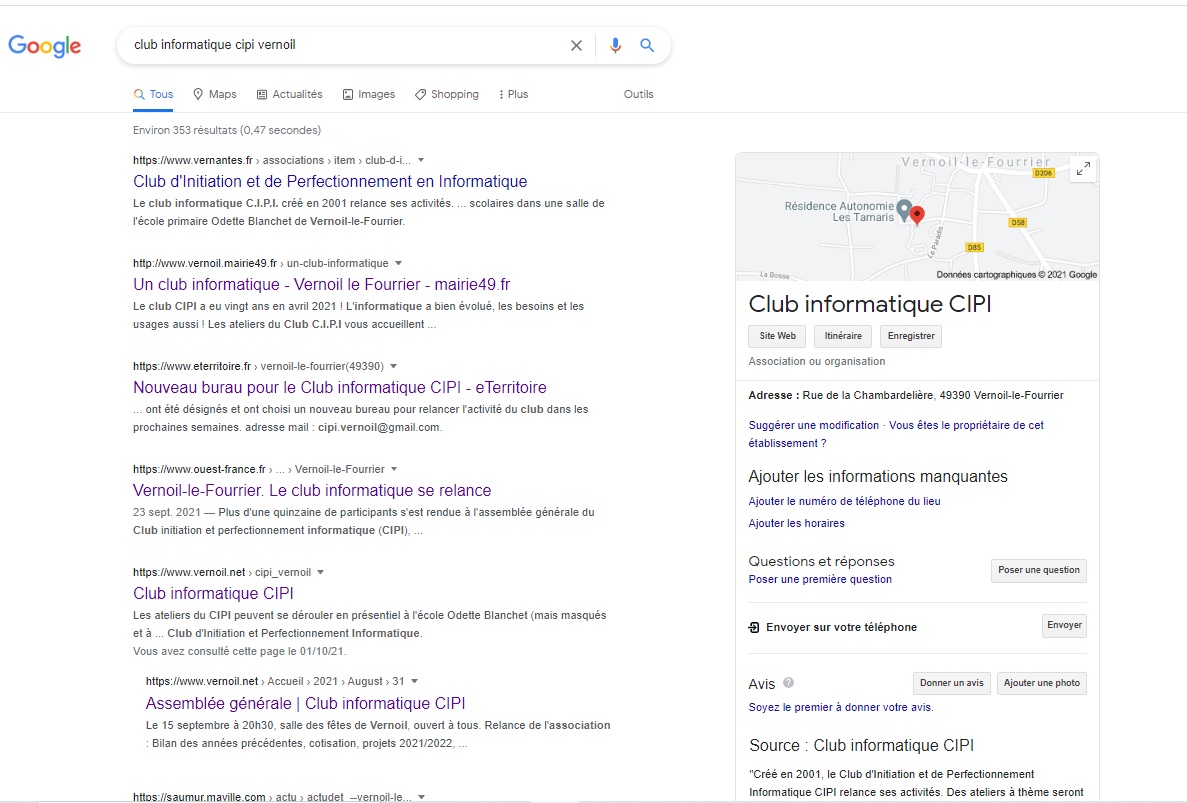 page google my business